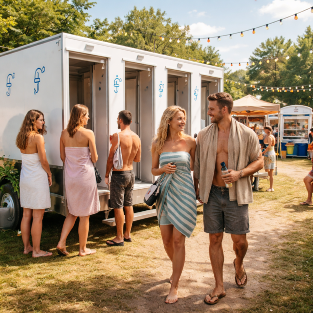 Mobiele douchewagens: de ideale oplossing voor festivals Mobiele douchewagens: de ideale oplossing voor festivals