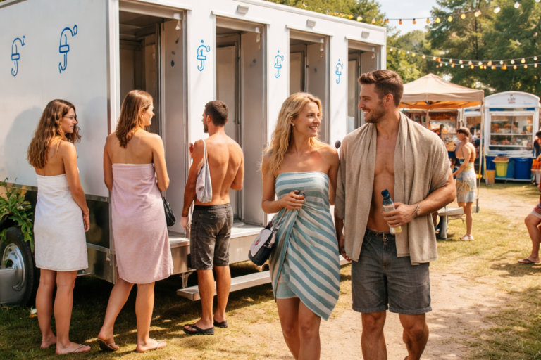 Mobiele douchewagens: de ideale oplossing voor festivals
