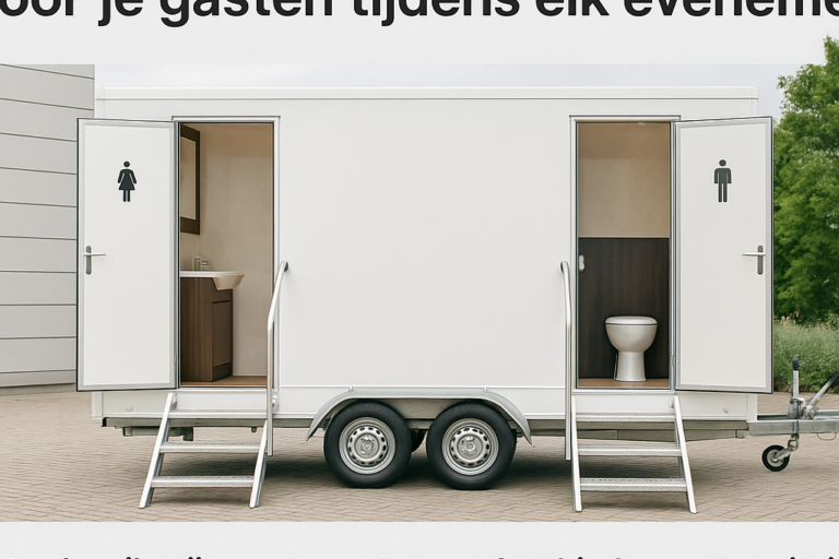 Luxe toiletwagen met aparte dames- en herentoiletten voor evenementen